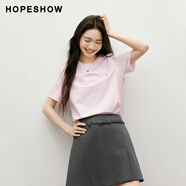 紅袖（hopeshow）紅袖女士休閑圓領(lǐng)短袖T恤  90125180202 本白色 S