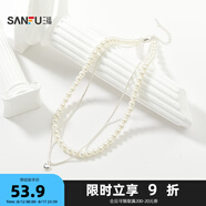 三福復(fù)古人造珍珠雙層短項(xiàng)鏈單條 氣質(zhì)首飾頸飾配飾鏈子831654 45002 1個(gè)