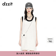 DZZIT【爆款補單】花包小香裙地素夏季新款粗花呢小香風(fēng)吊帶背心連衣裙 米白色（批次3） S