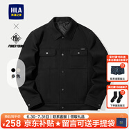 海瀾之家（HLA）夾克男裝25春秋季山不在高系列翻領(lǐng)工裝風(fēng)肌理提花上衣服男士外套 HWJAW3J040A黑色格紋64 L /175推薦69~75kg