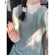 美安嘉海鹽風(fēng)小清新甜美減齡奶呼呼毛呢背心連衣裙女春季氛圍感疊穿套裝 白色上衣【單件】 S 【關(guān)注店鋪+小禮物】