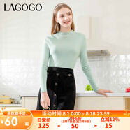 lagogo多巴胺多色修身軟糯針織衫女拉谷谷2024冬新款半高領(lǐng)打底衫 薄荷綠(L6) M 160/38