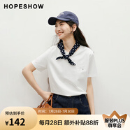 紅袖（hopeshow）女士休閑圓領(lǐng)短袖T恤  90125180202 本白色 M