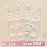俏貝熊 新款春秋嬰幼兒衣服百搭純棉背帶褲男女寶寶兒童開檔褲子嬰兒彩棉打底 綠色背帶褲 100cm