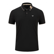 EMPORIO ARMANI EA7阿瑪尼POLO汗衫翻領(lǐng)純·棉短袖T恤男夏季新款寬松大碼體恤男t 黑色AM2383 短·袖Polo M 建議100-110斤