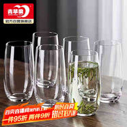 青蘋果玻璃杯家用待客杯子喝水綠茶杯果汁牛奶啤酒杯525ml茶水杯六只裝 