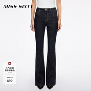 MISS SIXTY【安心品質(zhì)】25進(jìn)口面料牛仔褲含天絲修身顯瘦微喇叭褲 原色深藍(lán)-短版(25秋) 28