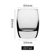 利比利比透明玻璃杯安迪飲料杯酒店漱口杯酒吧厚底威士忌杯餐廳 207ml 矮杯款（2341 301-400ml