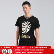 鬼洗線上專享 經(jīng)典大logo印花圓領(lǐng)短袖T恤男潮牌休閑半袖全棉 B84222 黑色 88 L (175)