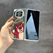 哈哈孩銀色皮斜挎適用vivoxfold3手機殼w23/24折疊屏三星zfold6 鏡面+A83-103元寶草莓熊 三星Galaxy Z Fold 6