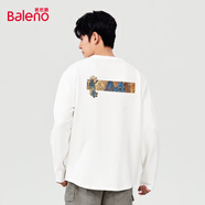 班尼路（Baleno）2025新款國(guó)潮長(zhǎng)袖男秋季重磅純棉t恤男士體恤衫寬松潮流上衣男款