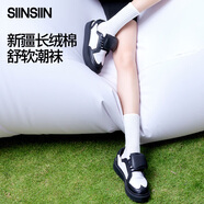 SIINSIIN【1雙裝】SINSIN鯊魚褲配的襪子外穿韓版女中筒襪ins潮春秋搭配 奶白色【一雙裝】 均碼