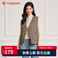 坦博爾輕薄羽絨馬甲女中老年開衫內(nèi)恤背心TD236012 生巧咖 M (165)