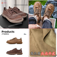 GPHF德系2025新款夏季大頭鞋頭層牛皮男鞋子真皮透氣軟底防滑休閑皮鞋 棕色《SZ30鏤空透氣款》 42