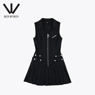 BOY BY BOY商場同款 潮牌女裝2025夏季新品無袖修身辣妹連衣群工裝連衣群 黑色 S