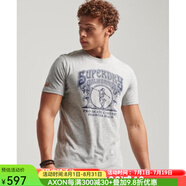 superdry極度干燥男士T恤短袖字母圖案修身系列休閑 GREY L