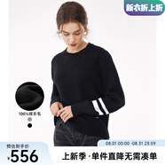 Navigare意大利小帆船純羊毛衫女士秋冬款保暖毛衣圓領(lǐng)針織衫內搭打底衫 黑 S