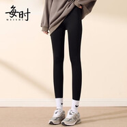 每時(shí)秋冬款鯊魚(yú)皮加絨打底褲女緊身褲鯊魚(yú)壓力瑜伽褲女 6378 黑色XL