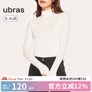 ubras小奶皮修身打底衣女肌底衣打底衫秋衣內搭長(cháng)袖 堆堆領(lǐng)-白色 L
