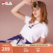 斐樂（FILA）官方女士短袖T恤夏印花運(yùn)動(dòng)女裝針織短袖套頭衫小熊T刺繡上衣 標(biāo)準(zhǔn)白-WT XS 155/76A