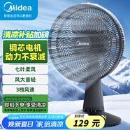 美的（Midea）臺(tái)式電風(fēng)扇七葉柔風(fēng)輕音臥室宿舍廣角遠(yuǎn)距交流定頻臺(tái)扇辦公室桌面節(jié)能省電搖頭小型電扇 FGAU30D