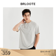 巴魯特（Brloote）男士短袖涼感索羅娜不規則圓領(lǐng)輕運動(dòng)T恤衫男 淺灰 175