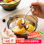 DURALEX多萊斯雙耳玻璃碗耐熱微波爐碗泡面碗湯碗飯碗家用進(jìn)口玻璃餐碗 咖啡色雙耳碗 【510ml】2只
