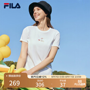 FILA斐樂(lè)官方女裝短袖T恤女夏季舒適經(jīng)典針織短袖小熊t上衣潮流時(shí)尚 標(biāo)準(zhǔn)白-F11W329117F M （165/84A/M）