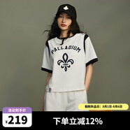 PALLADIUM帕拉丁上衣棉質(zhì)撞色鳶尾花印花時(shí)尚女款短袖T恤198233 棉花糖色 L