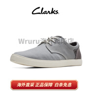 clarksCrks其樂Sharkford Walk男鞋休閑鞋輕量透氣單鞋時尚帆布鞋男 灰色 261714607 39.5
