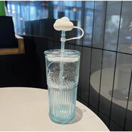 星巴克新款櫻花女神玻璃吸管杯高顏值大容量夏季冷水杯伴手禮生日禮物 藍色漸變女神吸管杯550ml
