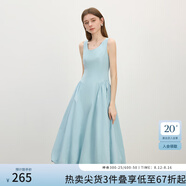 范思藍(lán)恩腰精裙系列 甜美少女感無(wú)袖花苞吊帶連衣裙女春1030/1302 藍(lán)色長(zhǎng)款 S