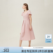 范思藍(lán)恩氣質(zhì)領(lǐng)證連衣裙女夏季2024新款短袖通勤連衣裙24FS12042 粉色 M