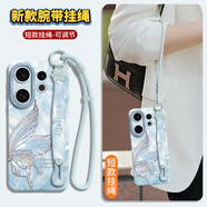 羅沐適用vivoS30pro手機殼vivoS20保護套s19新款vo的por外殼pr0后viv0女式s18感軟硅膠全包掛繩腕帶仙 手提掛繩硅膠殼【糖果腕帶洛可可仙氣蝴蝶藍灰色】 vivo S30