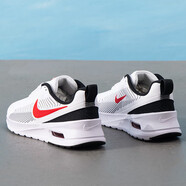NIKE耐克男鞋夏季新款運(yùn)動(dòng)休閑鞋慢跑鞋AIR MAX氣墊鞋緩震透氣跑步鞋 白色黑/大學(xué)紅/柔軟舒適 40