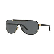 范思哲（VERSACE）金屬框架深灰色鏡片男士潮流太陽(yáng)鏡 Gold 40