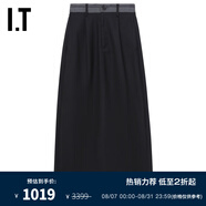 BAPY IT 女裝半身裙西裝裙新款時髦摩登拼色直筒裙長裙SK9325XN BKX/黑色 XS