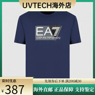 阿瑪尼（Emporio Armani）EA7 男士時(shí)尚休閑圓領(lǐng)純棉短袖T恤 深藍(lán)色 1554 S