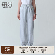 Teenie Weenie小熊女裝衛(wèi)褲2025夏季新款簡(jiǎn)約休閑運(yùn)動(dòng)活力束腳長(zhǎng)褲 灰色 S