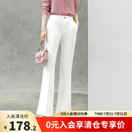 顏域（YANYEE）高腰闊腿褲女夏季薄款2024新款通勤百搭修身顯瘦長款休閑褲子 白色 S/36