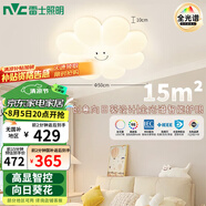 雷士（NVC）吸頂燈奶油風(fēng)兒童房臥室云朵燈具全光譜Ra98智控向日葵包安裝