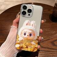黃金幣堆里labubu公仔iPhone15蘋(píng)果16promax手機殼14鏡面13軟12女 透明 抱金幣 iPhone 6s