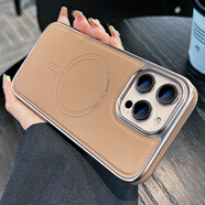 格瑞奇適用三星GalaxyS25+手機殼男新款S25磁吸magsafe感皮紋24Ultra簡(jiǎn)約23Ultra全包防摔保護套女款軟邊 【沙漠金】頂配磁吸高端皮紋耐臟防摔 三星GalaxyS24Ultra