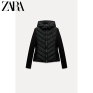 ZARA2025 女裝 拼接長(cháng)袖立領(lǐng)連帽運動(dòng)棉服夾克外套 8073227 黑色 L (175_96A)