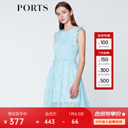 PORTS寶姿商場同款 新品女裝甜美木耳邊裝飾無袖連衣裙SN8D027HPP022 煙波色 XS (2)
