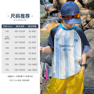 楚歌質(zhì)優(yōu)品禎品軒童裝男童短袖T恤2025新款兒童透氣速干上衣夏男孩運(yùn)動(dòng)半袖 藍(lán)條 170 cm
