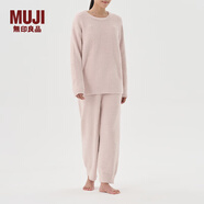 無(wú)印良品（MUJI）女式 發(fā)熱毛毛紗 家居長(zhǎng)褲女士睡褲褲子冬季款 FD30CC4A 煙熏粉色 S-M(160/66A)