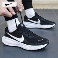 耐克（NIKE）男鞋跑步鞋 25夏季新款運動(dòng)鞋耐磨登山休閑鞋子男網(wǎng)面透氣慢跑鞋 【軟彈減震】革命者8-經(jīng)典黑白/曬圖退10 42.5 （內長(cháng)270mm）
