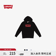 Levi's【特價來襲】李維斯情侶同款經典寬松休閑logo套頭連帽衛(wèi)衣 黑色 19622-0005 M