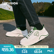 FILA FUSION斐樂(lè)潮牌男鞋章昊同款帆布鞋2025夏新款50-50運(yùn)動(dòng)休閑鞋 奶白/深森林綠-GF 39